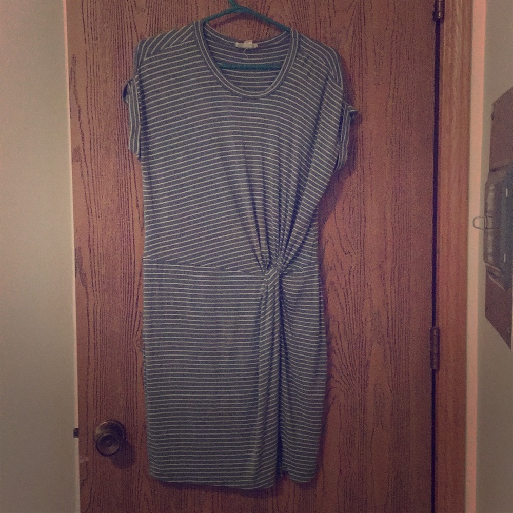 Green and white dress